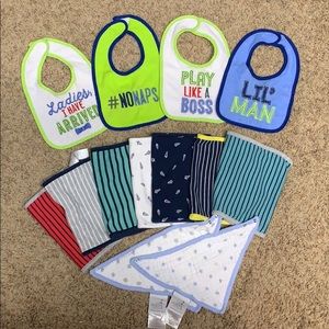 Burp cloths and bibs